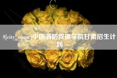 平邑中国消防救援学院甘肃招生计划