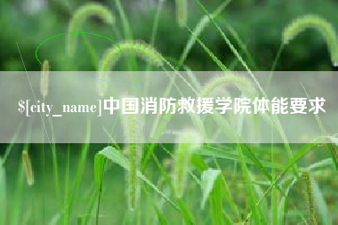 平邑中国消防救援学院体能要求