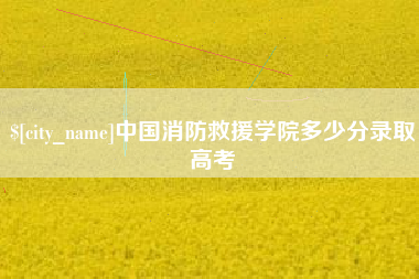 平邑中国消防救援学院多少分录取高考