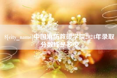 平邑中国消防救援学院2024年录取分数线是多少