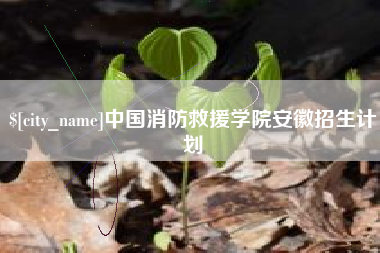 平邑中国消防救援学院安徽招生计划