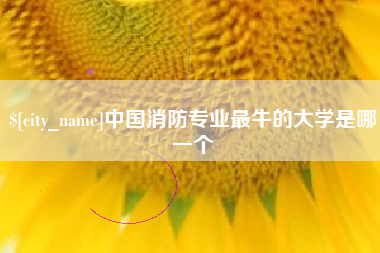 平邑中国消防专业最牛的大学是哪一个