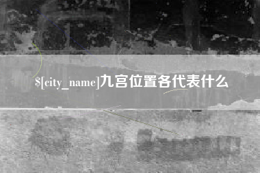 平邑九宫位置各代表什么