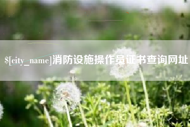 平邑消防设施操作员证书查询网址