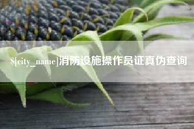 平邑消防设施操作员证真伪查询
