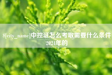 平邑中控证怎么考取需要什么条件2024年的