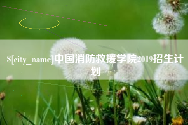 平邑中国消防救援学院2019招生计划