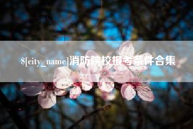 平邑消防院校报考条件合集